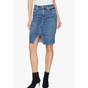 NWT Sanctuary Womens Blue Sia A-line Front Slit Above The Knee Skirt Size 24